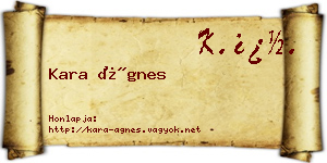 Kara Ágnes névjegykártya