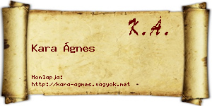 Kara Ágnes névjegykártya
