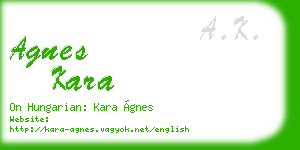 agnes kara business card